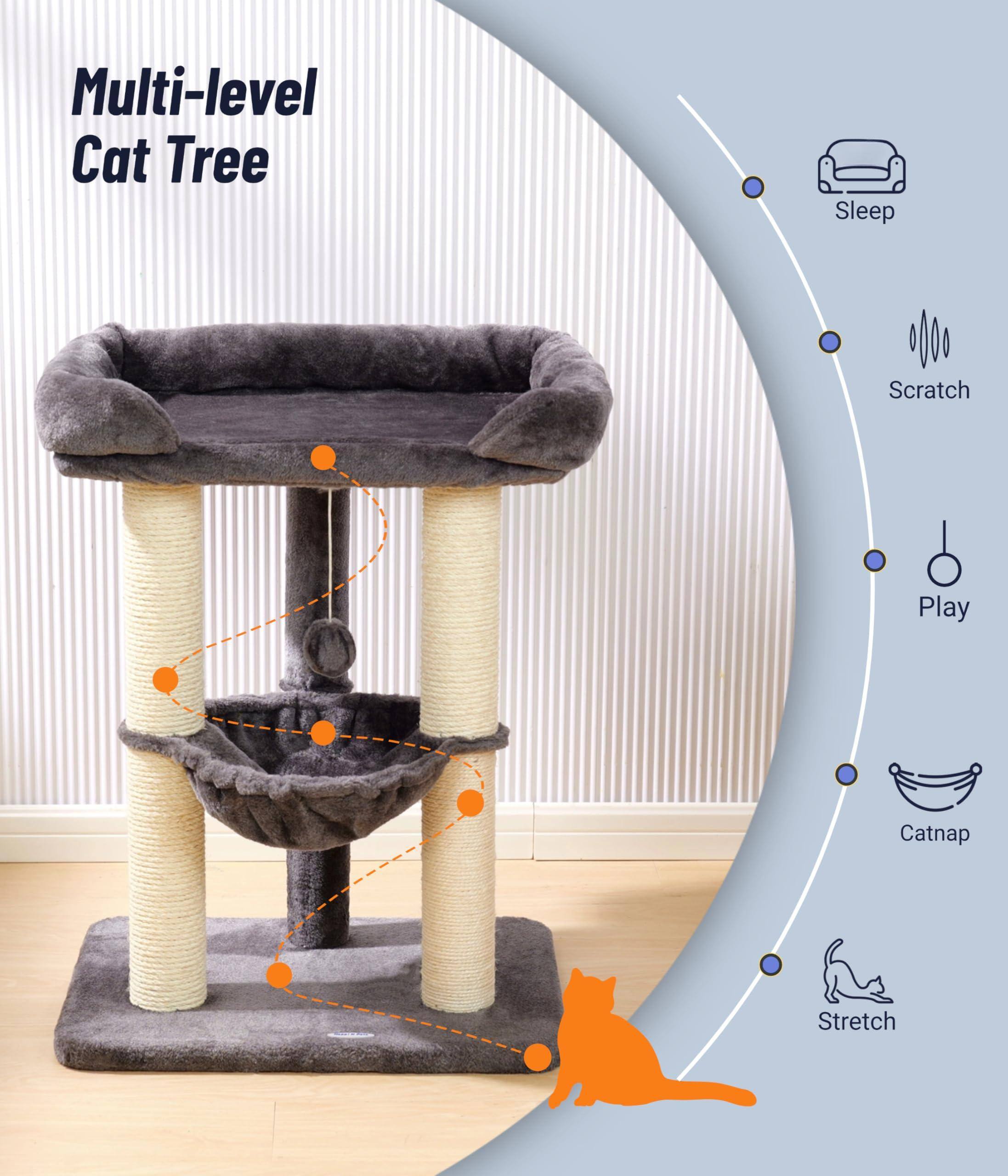 Multi-level Cat Tree

- Sleep
- Scratch
- Play
- Catnap
- Stretch