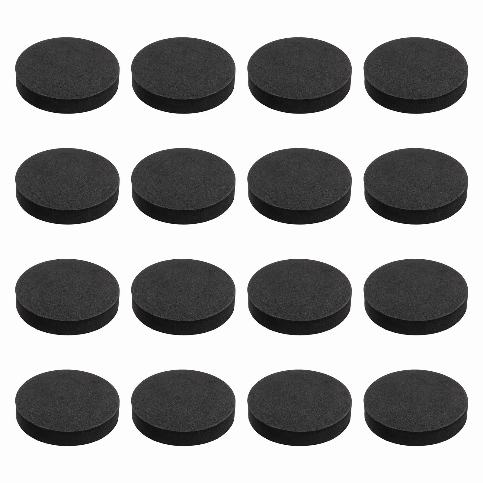 Front. Unique Bargains - Single Sided Speaker Isolation Pads 65x12mm Round EVA Acoustic Foam Anti-Vibration Feet for Speaker Subwoofer, 16pcs - Black.