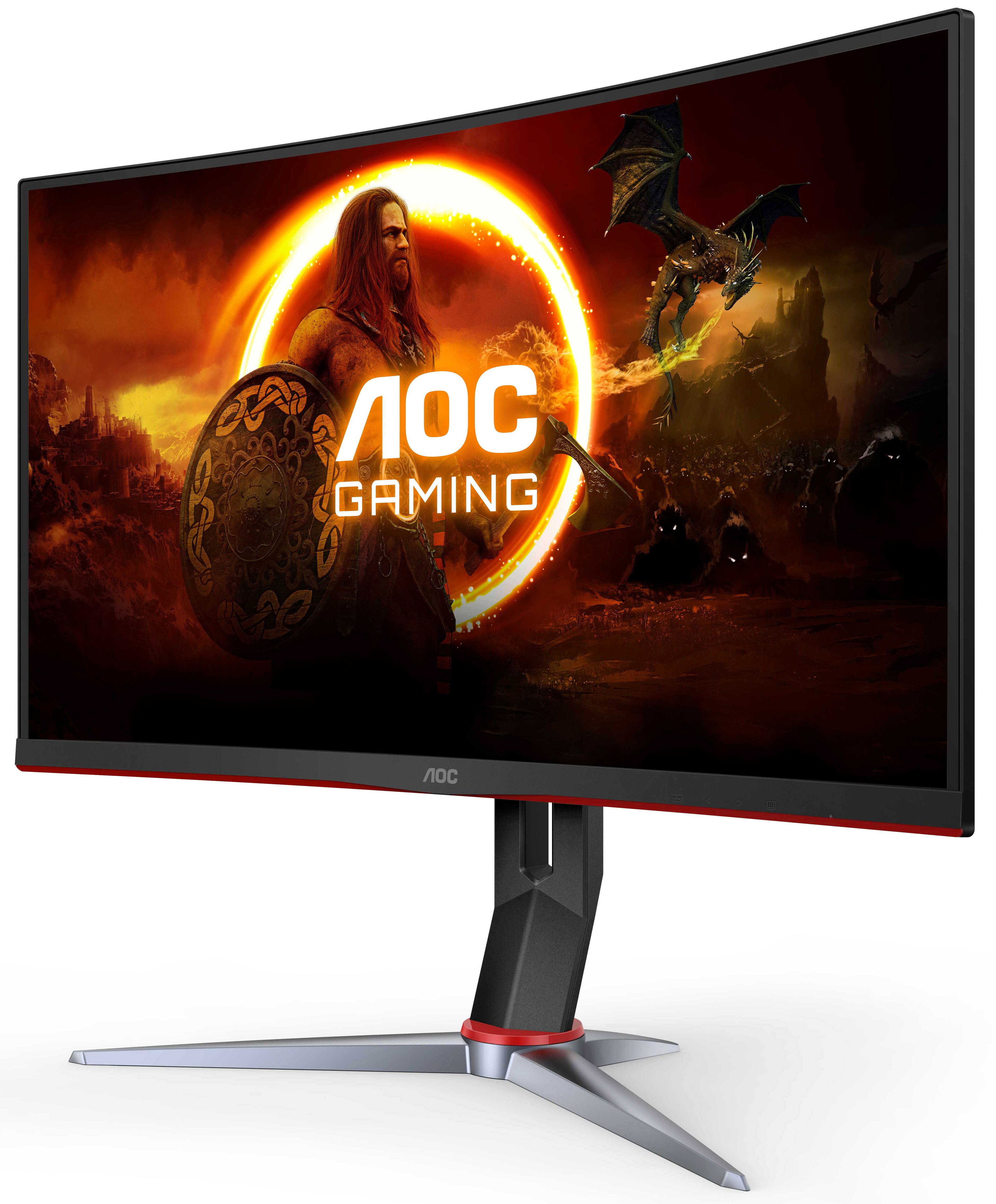 Left Zoom. AOC - G2 Series C27G2 27" LED Curved FHD FreeSync Premium Monitor (DisplayPort, HDMI, VGA) - Black/Red.