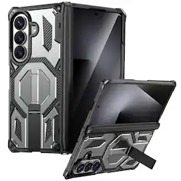 Dteck - Heavy Duty Rugged Magnetic Case For Samsung Galaxy Z Fold8 Ultra, Foldable Kickstand Shockproof Hinge Protection Cover - Gray