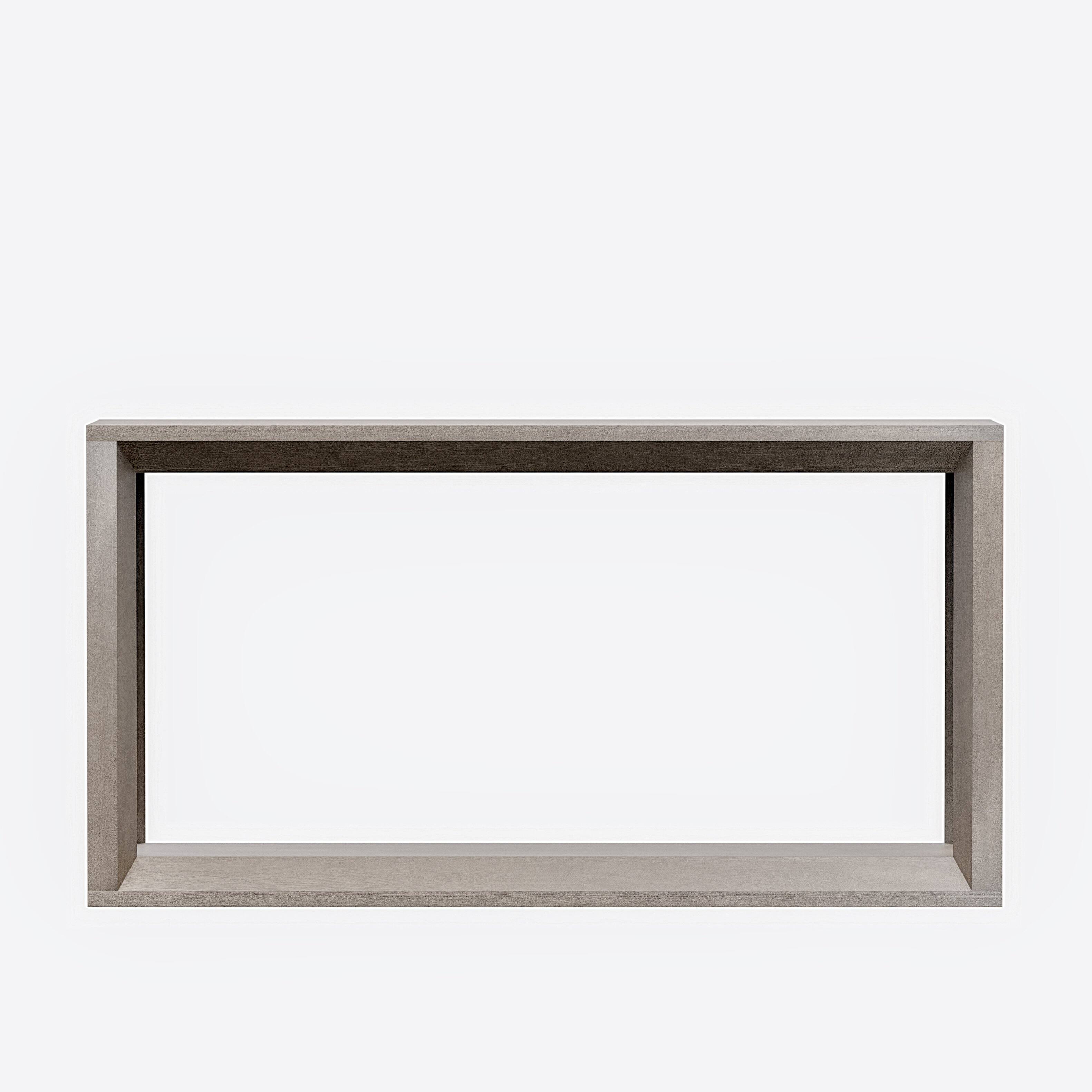 Alt View 4. Loheer - Loheer Console Table, 60 Inch Solid Wood Veneer Sofa Table with Shelf, Distressed Grey Entryway Behind Couch Table - Grey.