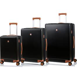 Champs - Vintage Muse collection - 3-piece Hardside Luggage set - BlackTan