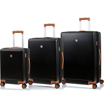 Front. Champs - Vintage Muse collection - 3-piece Hardside Luggage set - BlackTan.