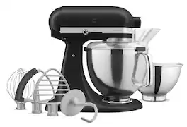 KitchenAid - Artisan® Series 5 Quart Tilt-Head Stand Mixer with Premium Accessory - Black Matte