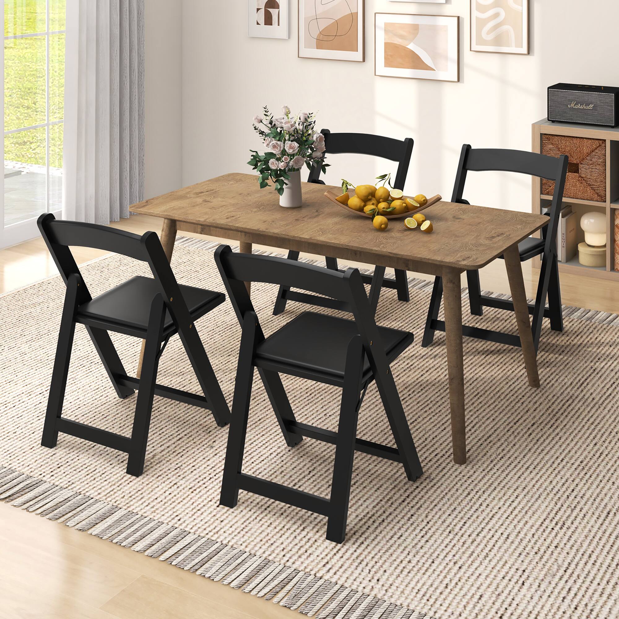 Alt View 1. Gymax - Gymax Set of 16 Dining Chairs w/ Rubber Wood Legs & Padded Seat for Home Office Events Black - Black.