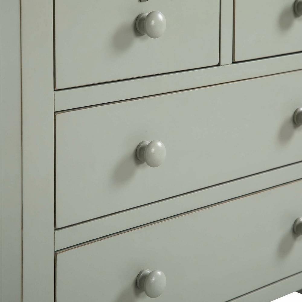 Back. FurniFact - Antique Gray Nightstand with 4 Storage Drawers and Casual Style - Gray.