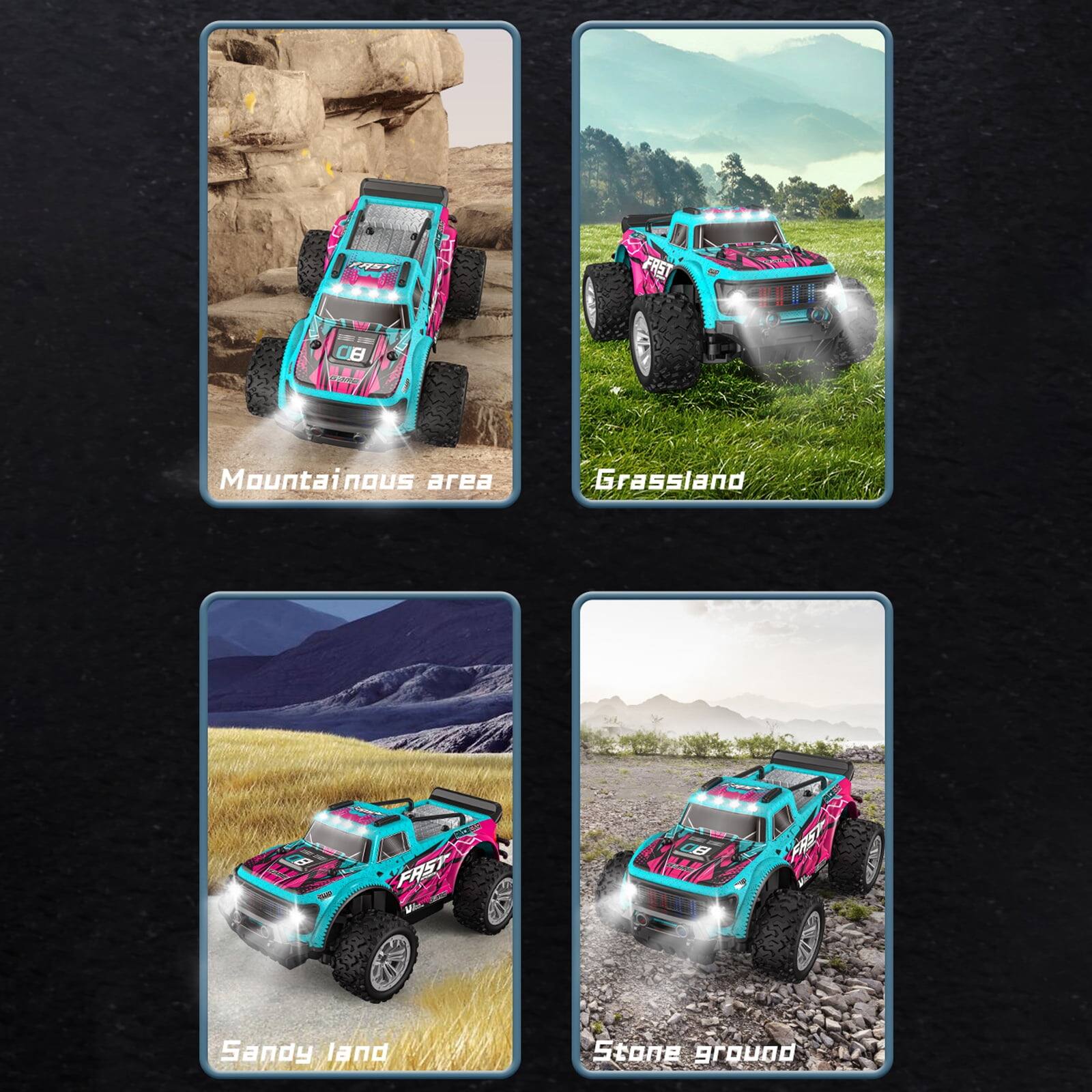 Mountainous area  
Grassland  
Sandy land  
Stone ground