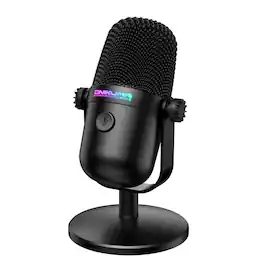 Cluzine - Condenser Microphone RGB Colorful Desktop Mic for Studio Recording - Black