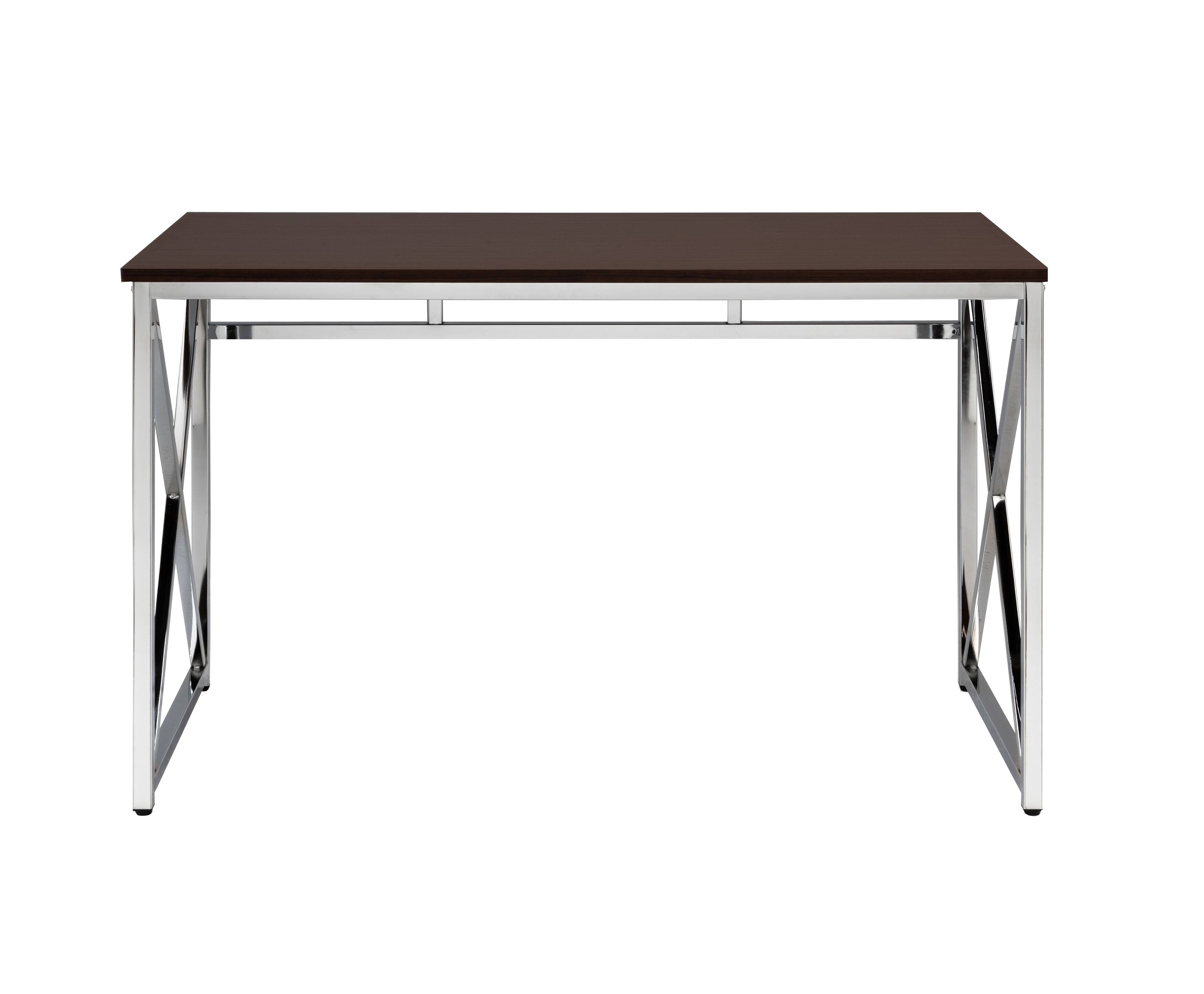APRILSOUL - Madison Office Workspace Desk MDF/Chrome In - Brown