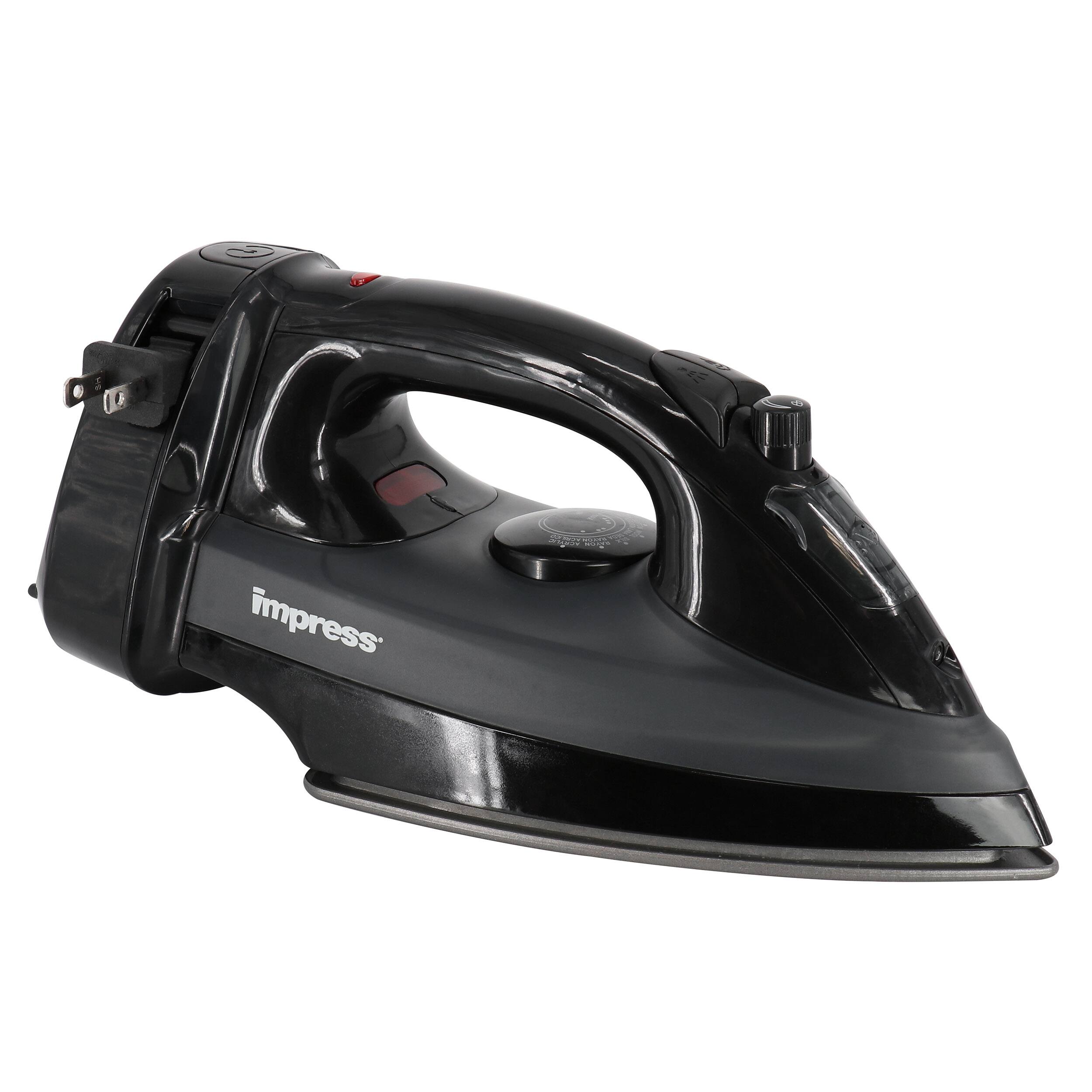 Alt View 1. Impress - Impress 1200 Watt Cord Winder Garment Iron in Black - Black.