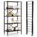 Front. Costway - Costway 5-Tier Foldable Storage Shelves Adjustable Collapsible Organizer Rack with Wheels - Black.