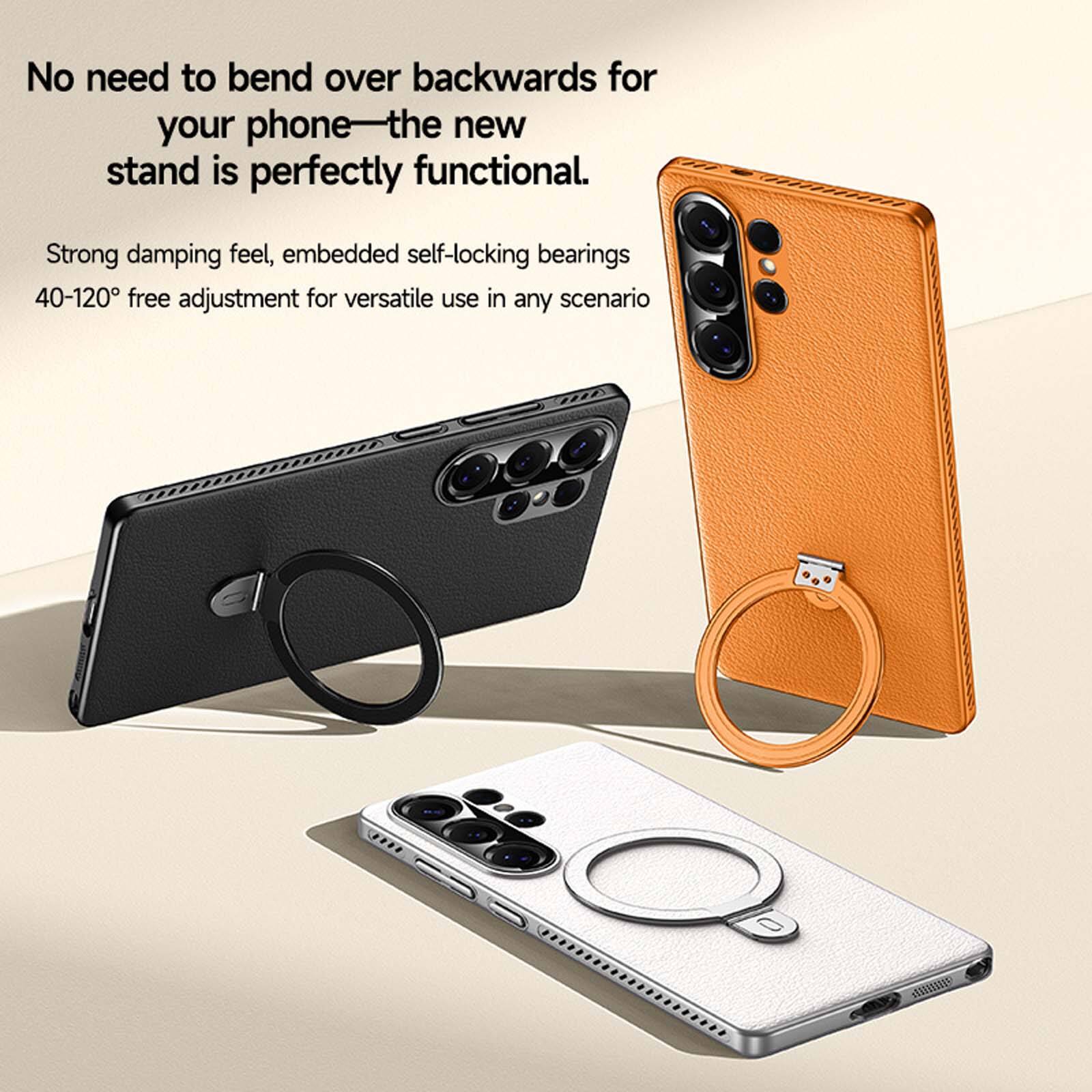 No need to bend over backwards for your phone—the new stand is perfectly functional. Strong damping feel, embedded self-locking bearings 40-120° free adjustment for versatile use in any scenario