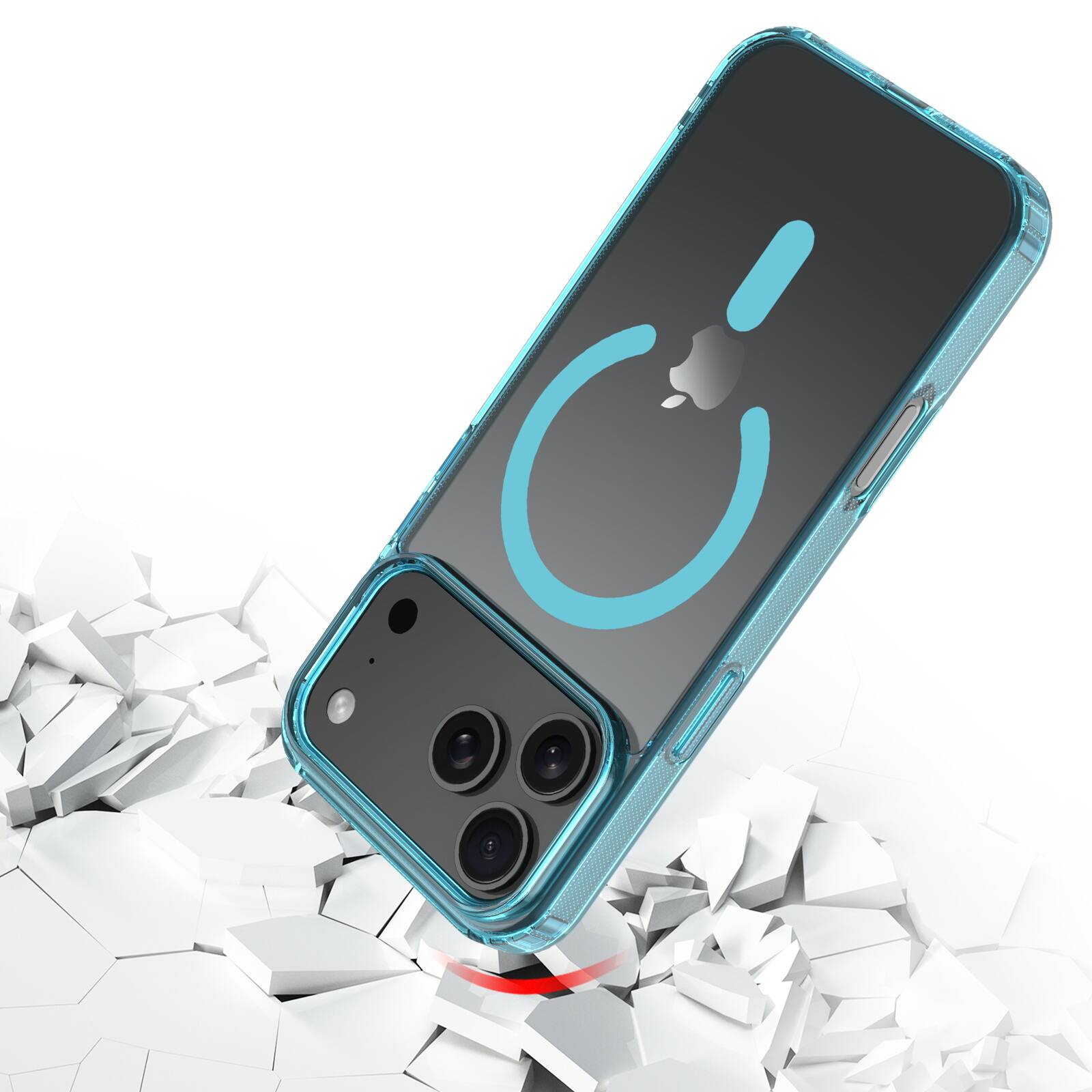 Alt View 2. BASELINE - baseline Clear Series w/ MagSafe Case for Apple iPhone 17 Pro Max - Transparent Blue - Clear.