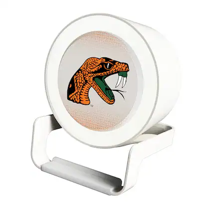 Front. Keyscaper - Florida A&M Rattlers Linen Print Nightlight Charger & Bluetooth Speaker - White.