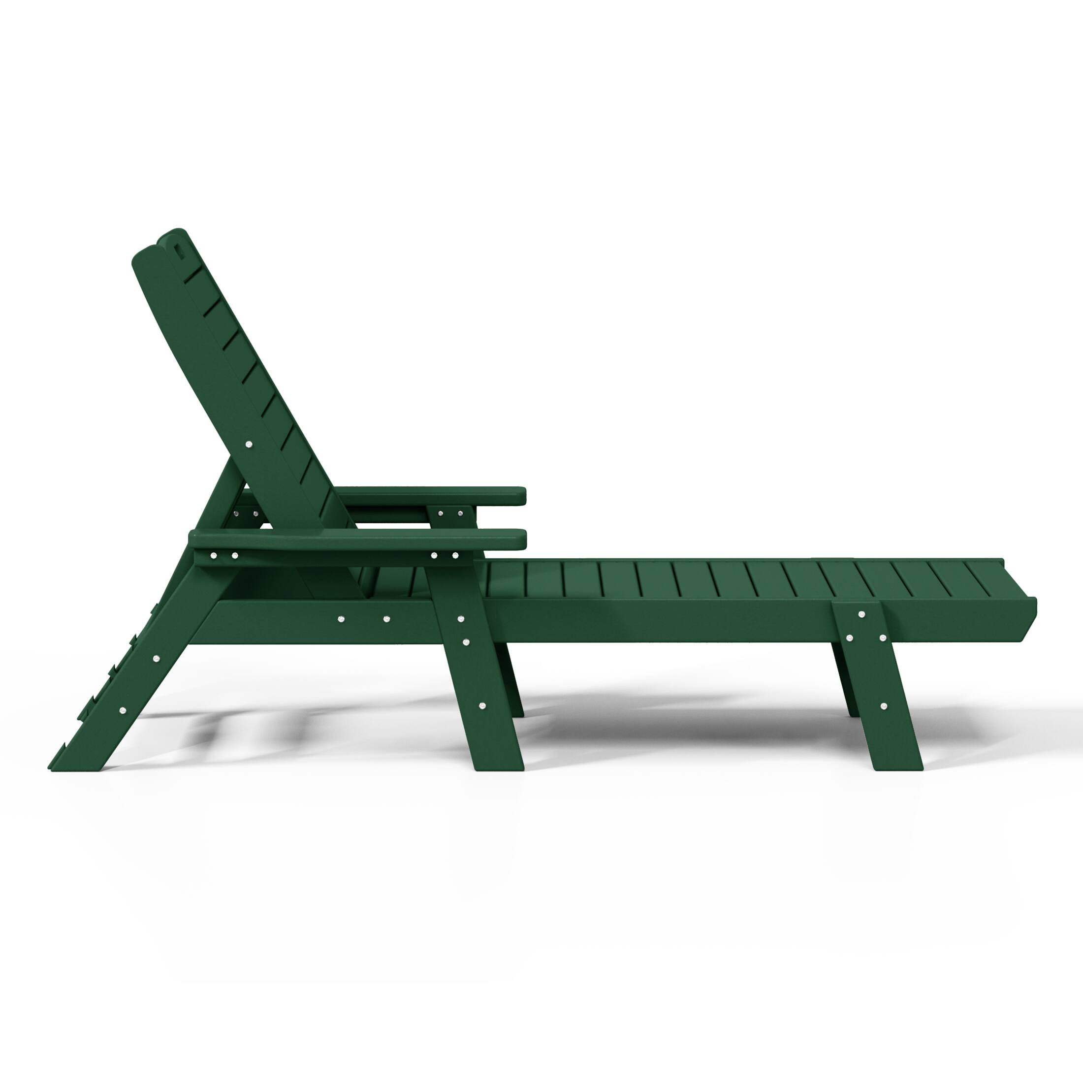 Left. WestinTrends - WestinTrends Malibu Poly Reclining Chaise Lounge - Dark Green.