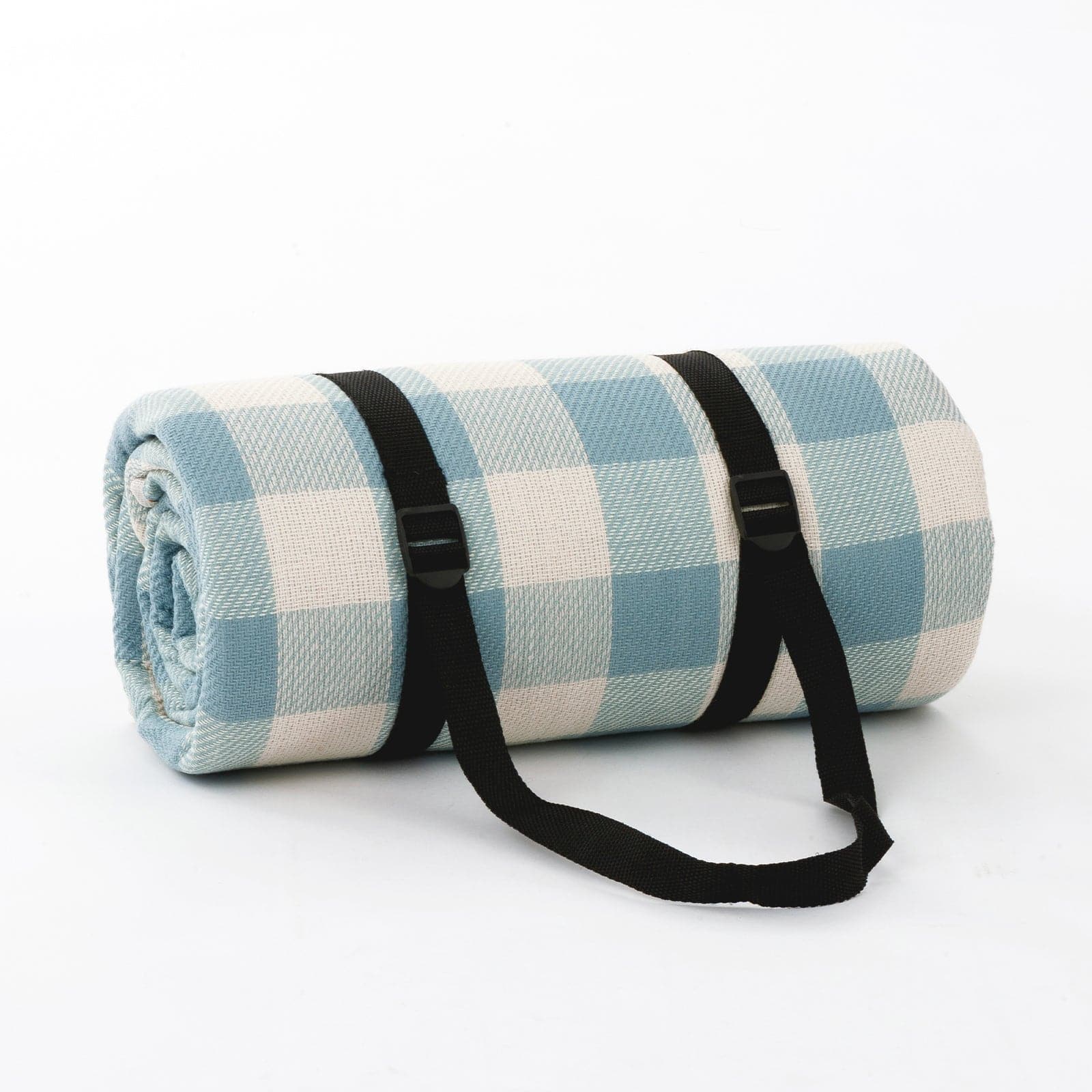 Front. Adivo - Waterproof Outdoor Picnic Blanket - Acrylic Fabric with Plaid Print, Multiple Sizes - 200*200cm - Baby Blue.