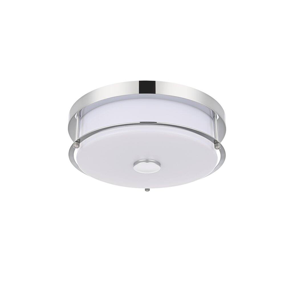 Angle. Living District - Kolson 12 Inch Led Flush Mount Ceiling Light In Chrome - Chrome.