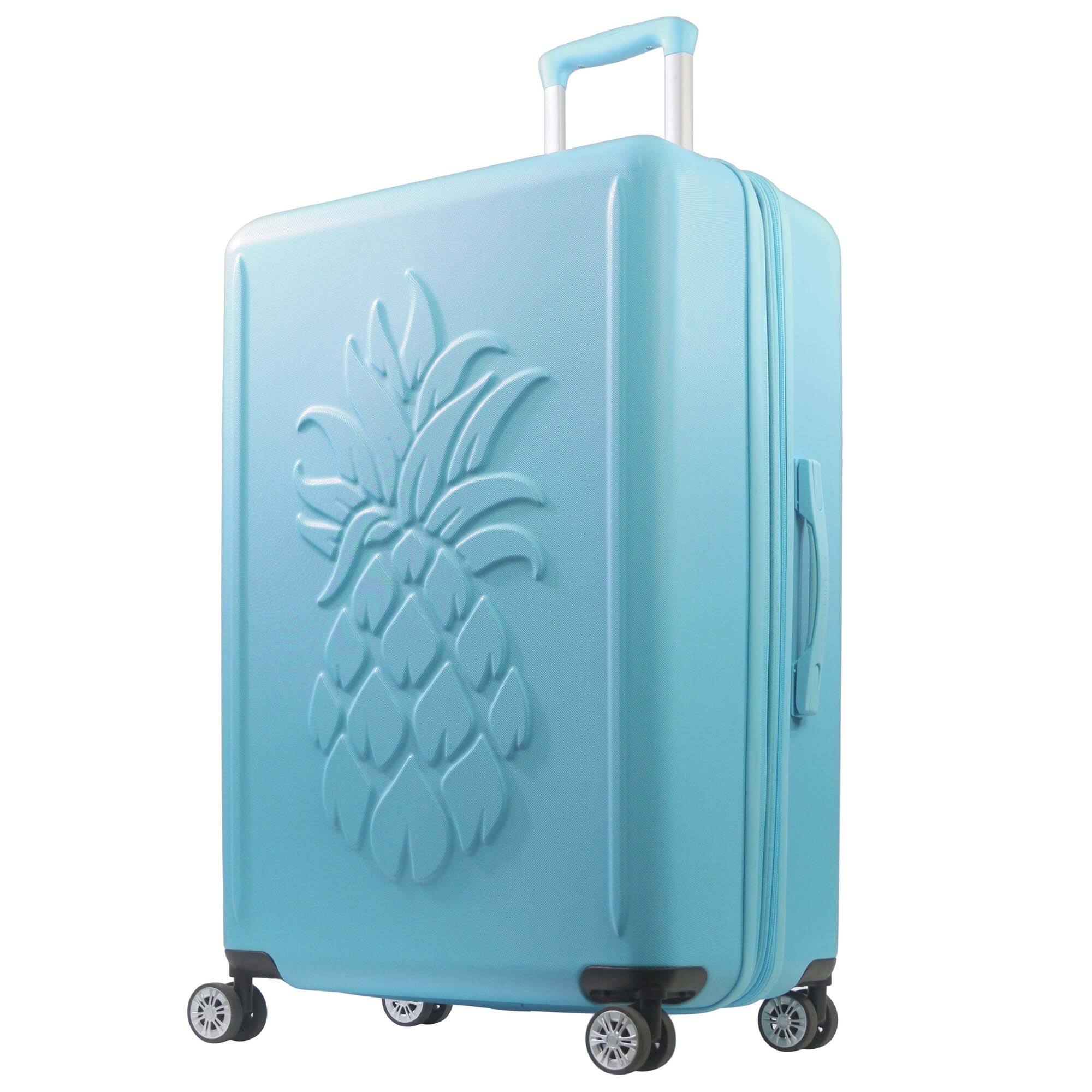Angle. Tommy Bahama - 30" Hardside Spinner Luggage with 3D Pineapple - Blue.