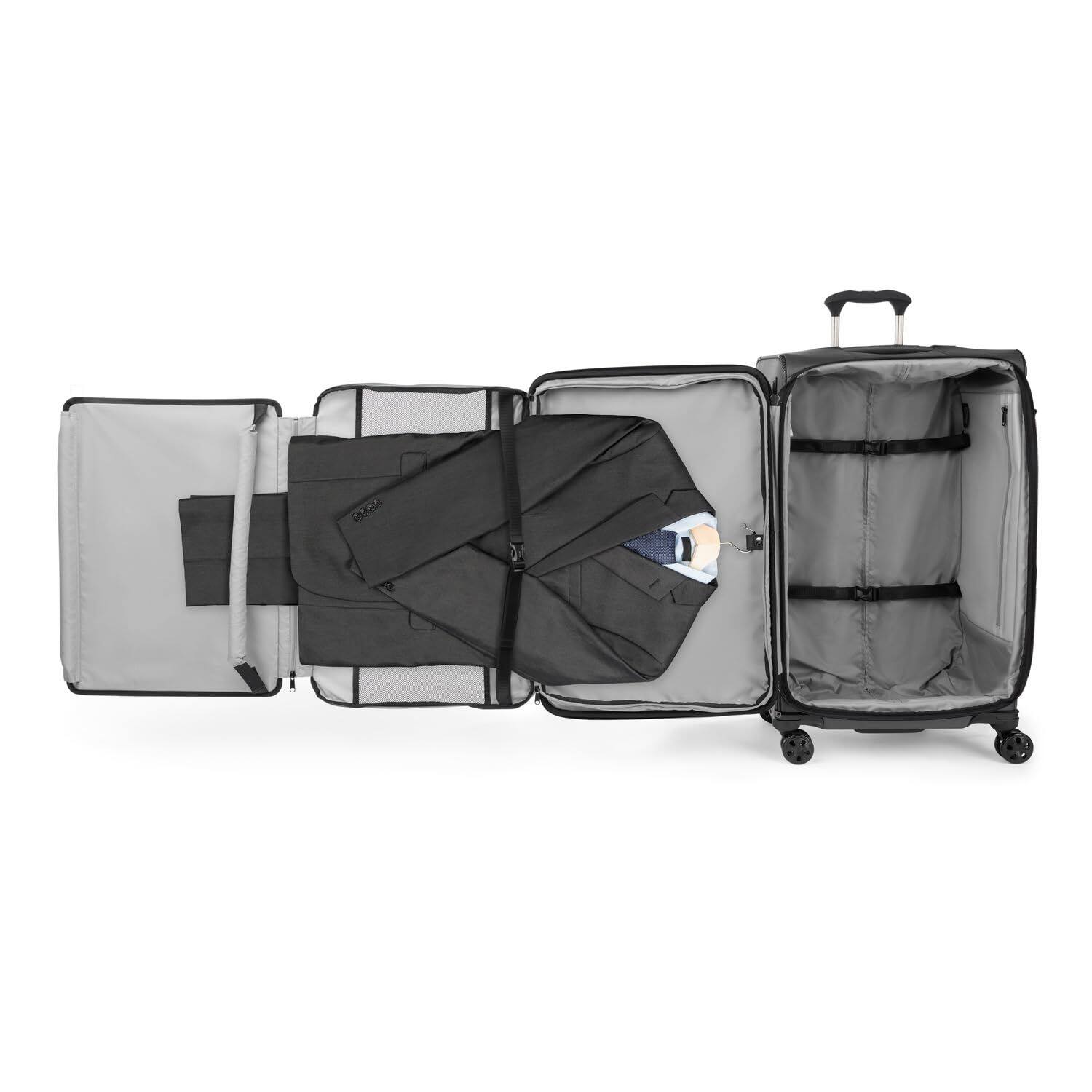 Alt View 1. Travelpro - Travelpro Crew Classic Lightweight Softside Expandable 29" Checked Spinner - Titanium Grey.
