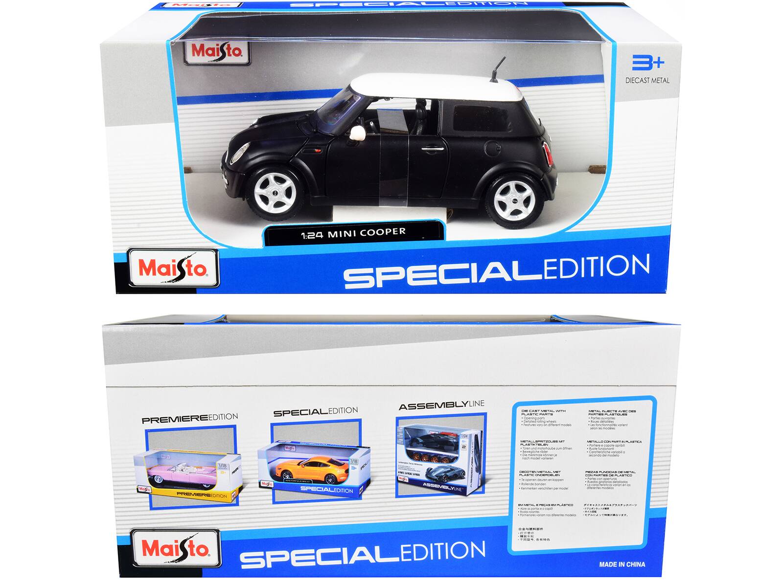 Maisto 3+ DIECAST METAL 1:24 MINI COOPER SPECIAL EDITION  
PREMIERE EDITION  
ASSEMBLY LINE SPECIAL EDITION  
MADE IN CHINA