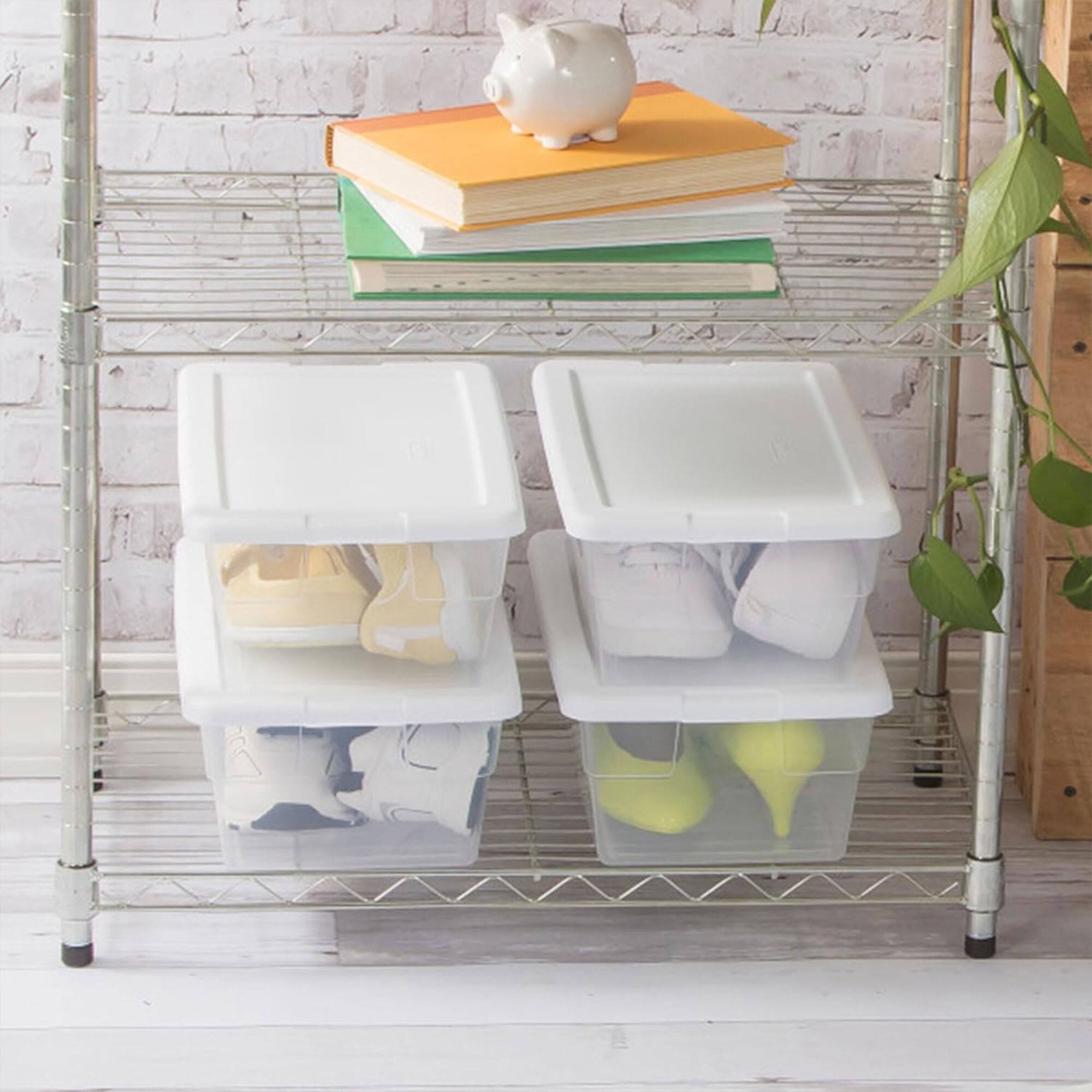 Alt View 5. Sterilite - Sterilite 6 Qt Storage Box, Stackable Plastic Container, Home Organizer, 24 Pack - White.
