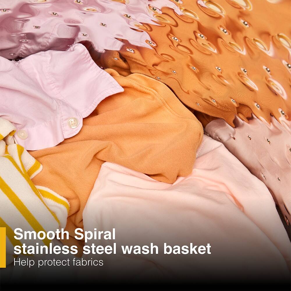 Smooth Spiral stainless steel wash basket  
Help protect fabrics