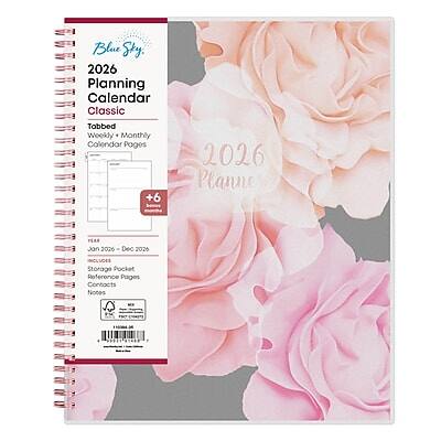 Blue Sky  
2026 Planning Calendar Classic  
Tobbed Weekly Monthly  
Calendar Pages +6  
Jan 2026 - Dec 2026  
Storage Pocket  
Reference Pages  
Contacts  
Notes  
2026 Planner