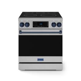 Gordon Ramsay Series by Thor Kitchen 4.55 Cu. Ft Freestanding Electric Range with Navy Blue Hardware - Stainless Steel