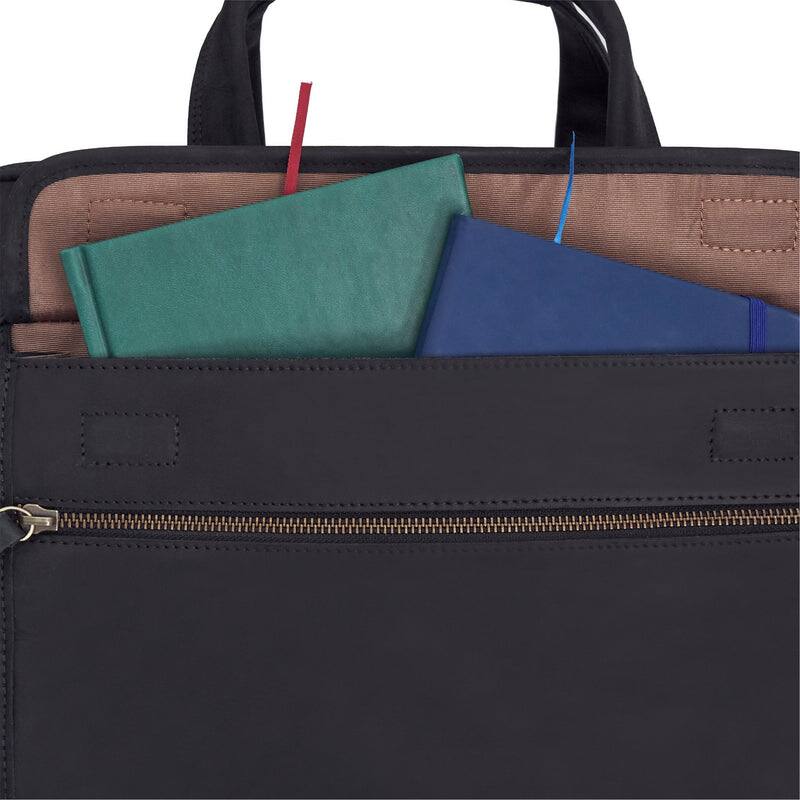 Alt View 5. Luxorro - Leather Briefcase for men. Fits 17" Laptops - Black.