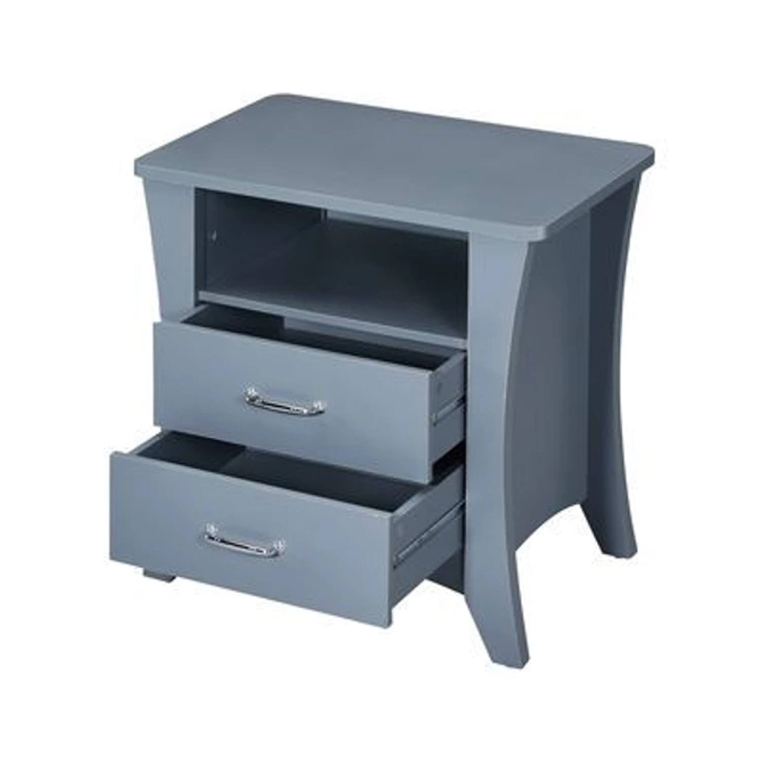 Alt View 1. Manhattan Lane - Accent Table with 2 Drawers and Open Compartment - Gray.