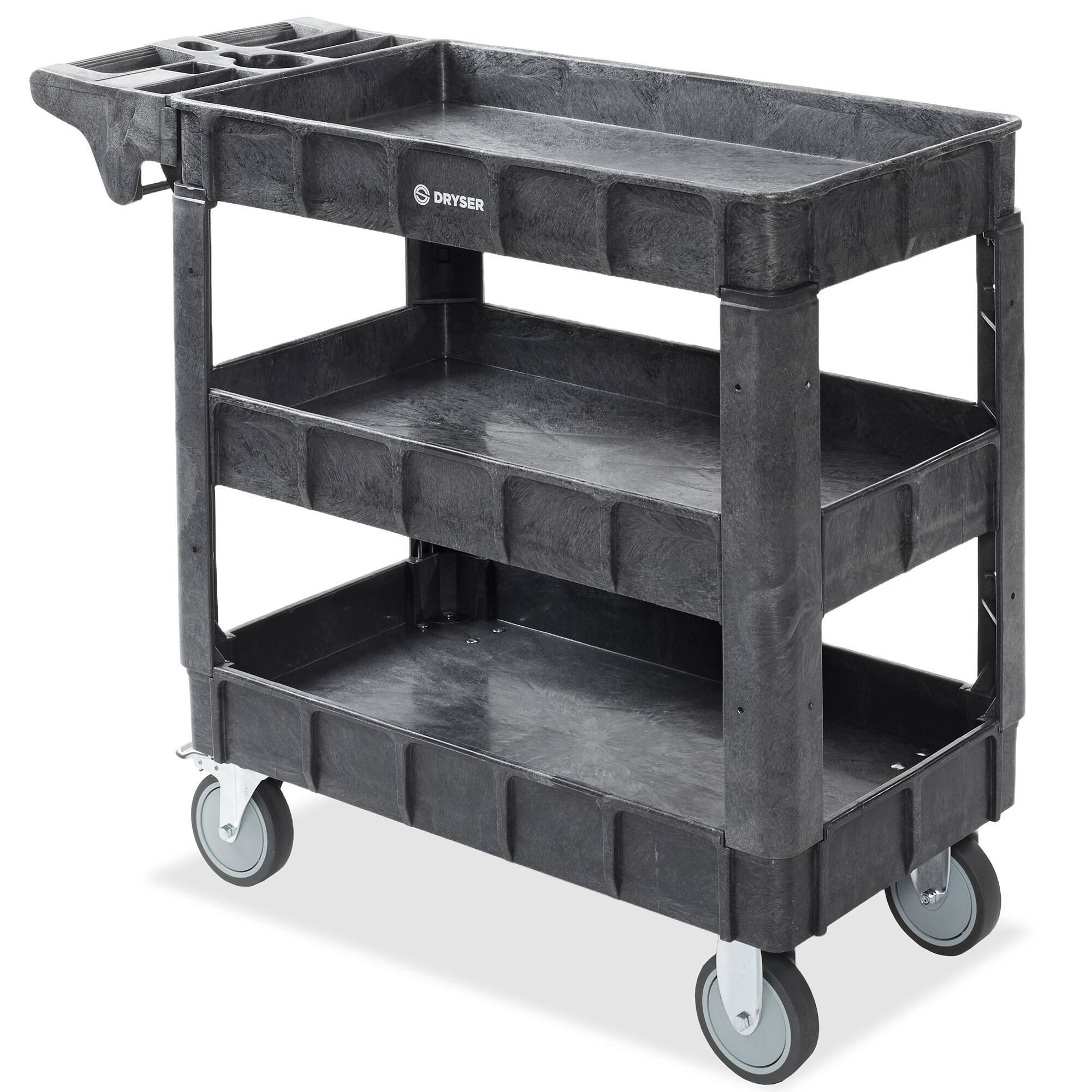 Dryser Utility Service Cart with Tiers 550 lb Capacity 5 in Wheels ...
