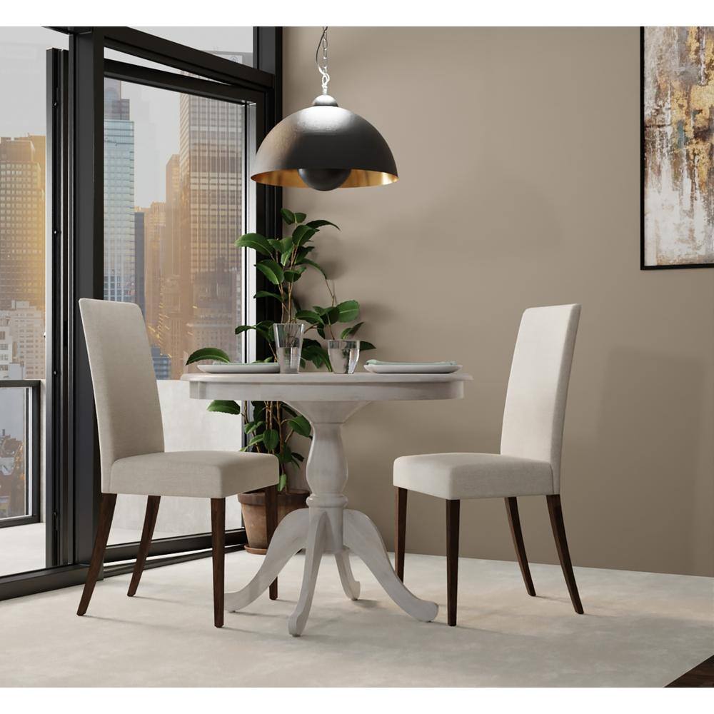 Alt View 3. Carolina Chair & Table - Fairview 36" Round Pedestal Dining Table - Whitewash - White.