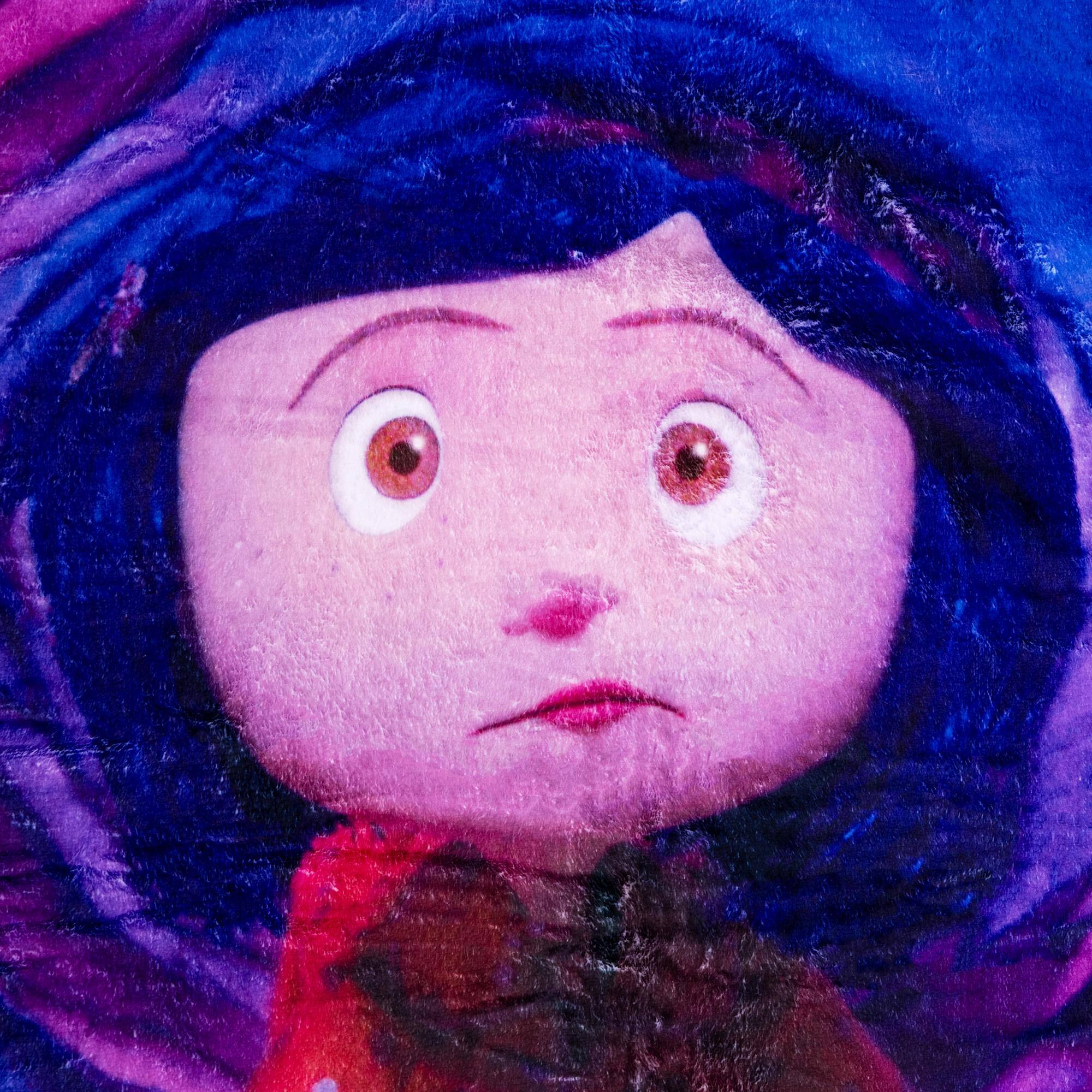 Alt View 1. Surreal Entertainment - Coraline Fleece Throw Blanket | 45 x 60 Inches - Blue.
