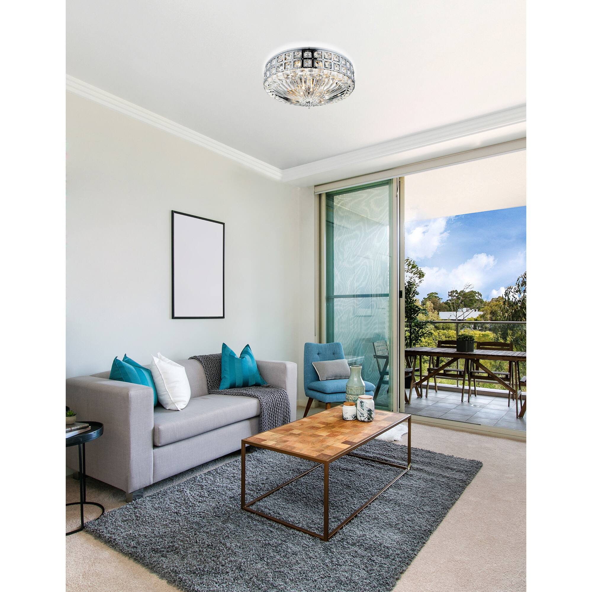 Left. CWI Lighting - Bloome 4 Light Bowl Flush Mount With Chrome Finish - Chrome.