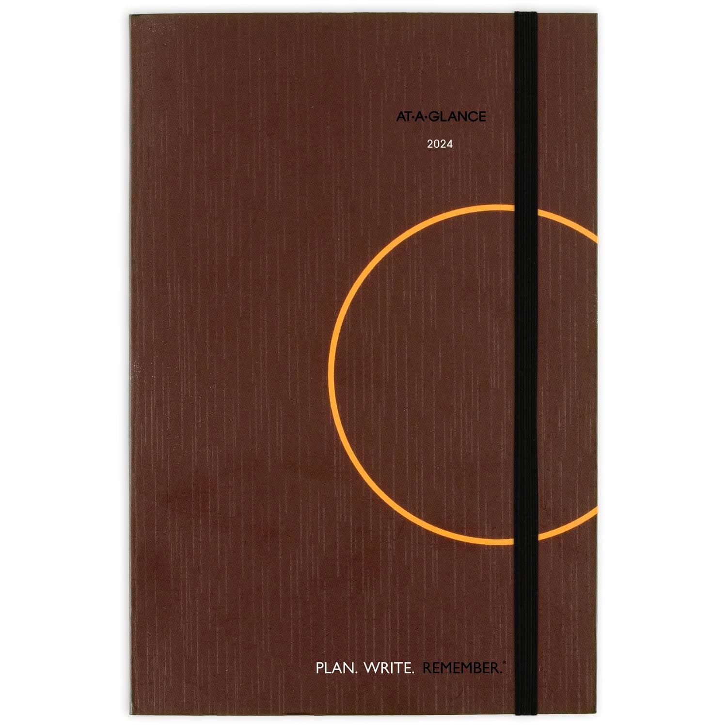 AT-A-GLANCE - One Day Per Page Planning Notebook 9 x 6 Dark Brown Orange Cover 12 Month Jan to Dec 2026