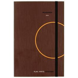 AT-A-GLANCE - One Day Per Page Planning Notebook 9 x 6 Dark Brown Orange Cover 12 Month Jan to Dec 2026