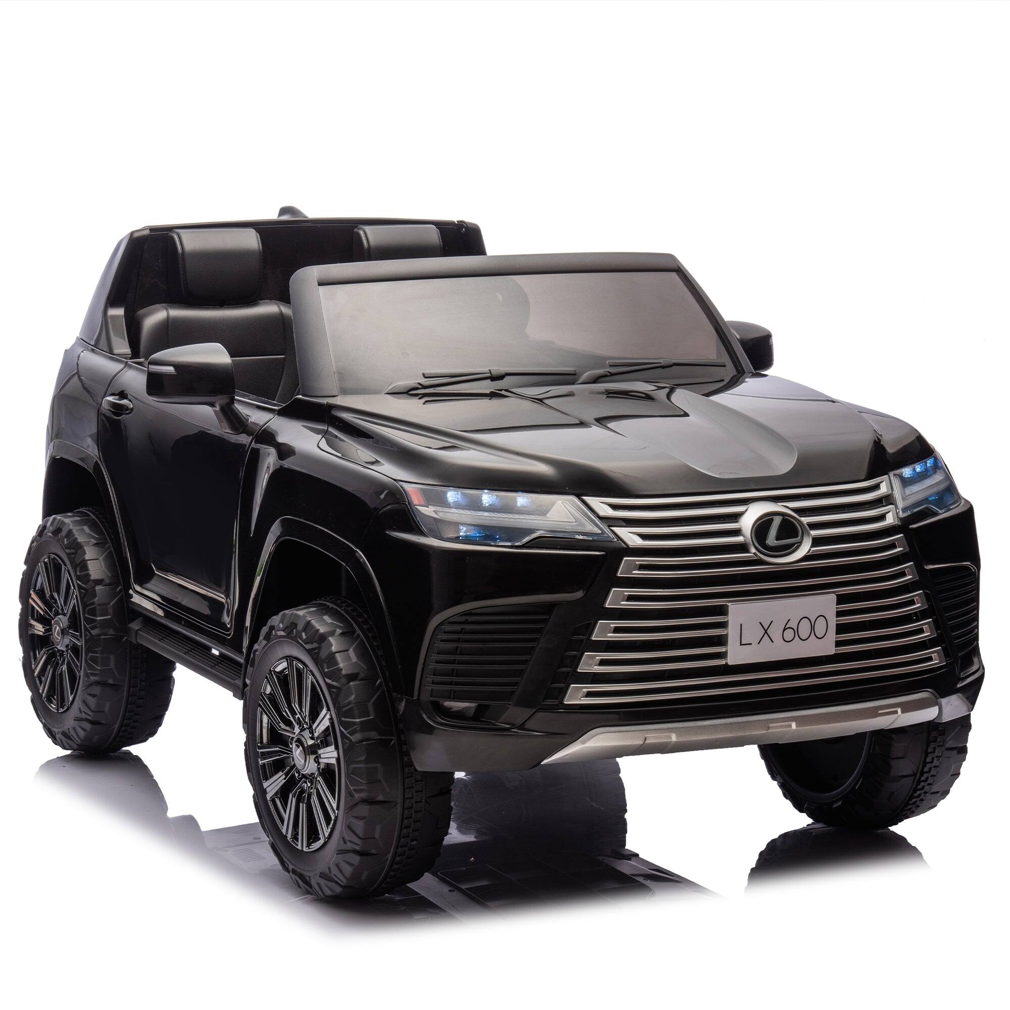 Alt View 4. BreeBe - Licensed LEXUS LX600 24V Two-Seater Kids Ride-On Car 2WD with Parents Control, Bluetooth, MP3, Adjustable Speed, Music - Black.