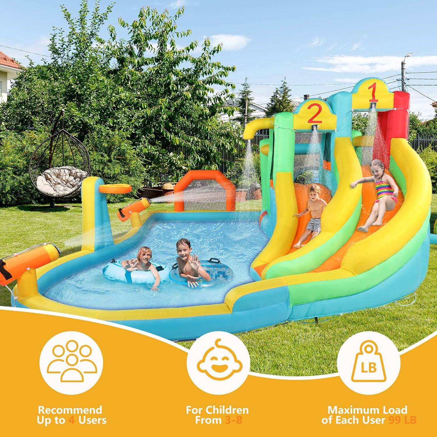 Recommend Up to 4 Users  
For Children From 3-8  
Maximum Load of Each User 99 LB