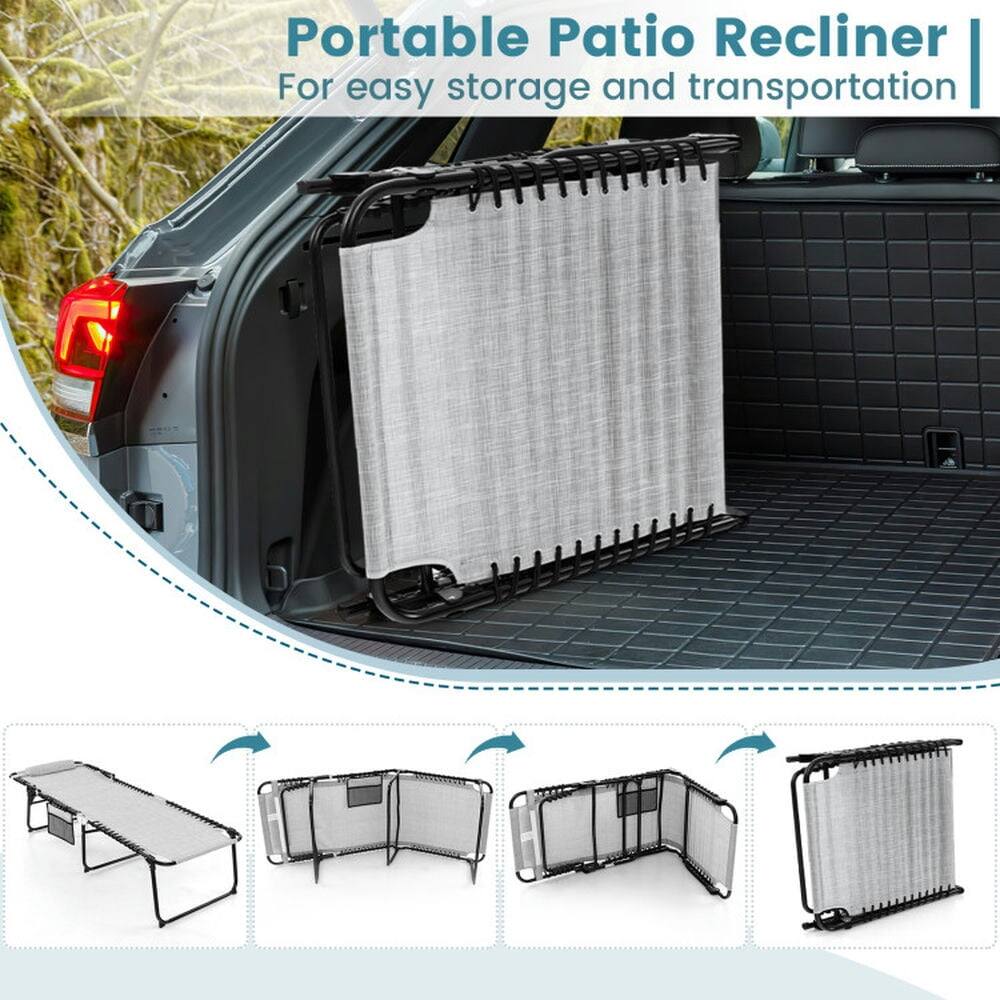 Portable Patio Recliner  
For easy storage and transportation