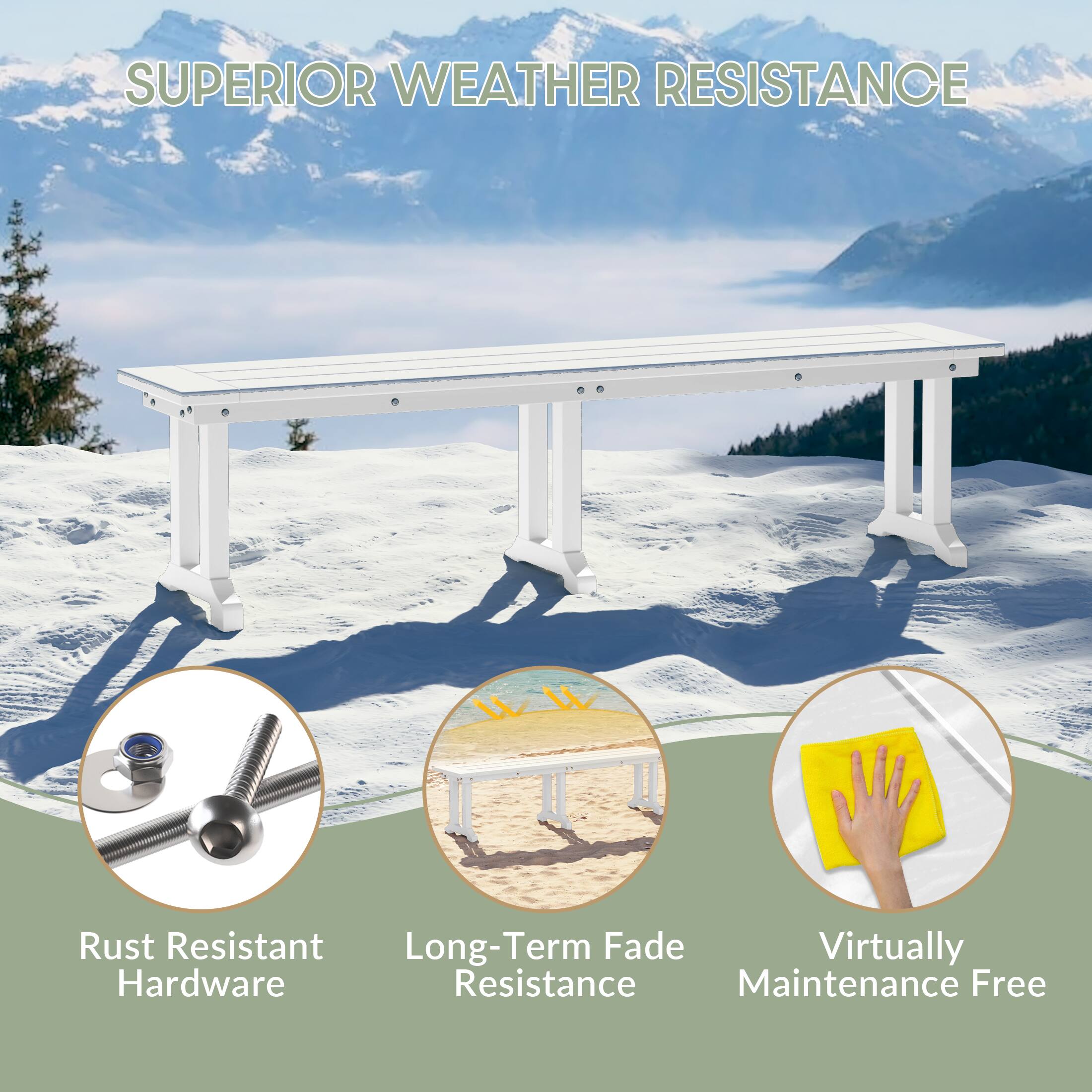 SUPERIOR WEATHER RESISTANCE

- Rust Resistant Hardware
- Long-Term Fade Resistance
- Virtually Maintenance Free