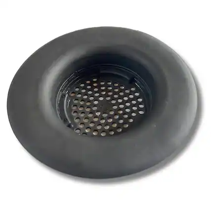 Front. Flex Strainer - Flex Strainer Sink Drain Strainer, Made in the USA, Universal Fits Most 3.5" Drains, Black, 1-Pack - Black.