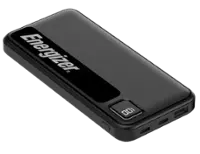 Energizer - MAX 10,000mAh 15W USB-C 3-Port Universal Portable Battery Charger/Power Bank w/ LCD screen for Smartphones & Accessories - Black - Front_Zoom