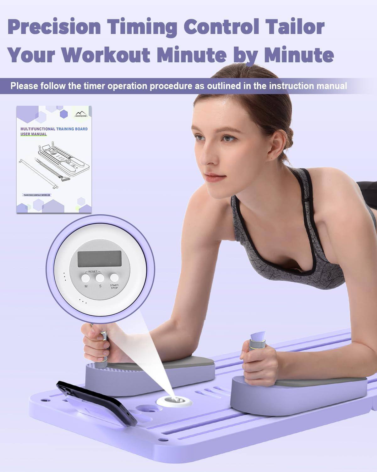 Precision Timing Control Tailor Your Workout Minute by Minute

Please follow the timer operation procedure as outlined in the instruction manual

MULTIFUNCTIONAL TRAINING BOARD USER MANUAL - RSL M d

START STOP