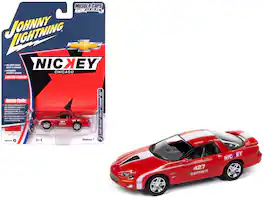 2002 Chevrolet Nickey Camaro ZL1 Bright Rally Red with White "Muscle Cars USA" 1/64 Model Car by Johnny Lightning