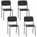 Alt View 6. Costway - Modern Dining Chairs Set of 4 with Tilted Backrest & Sturdy Metal Legs Plastic - Black.