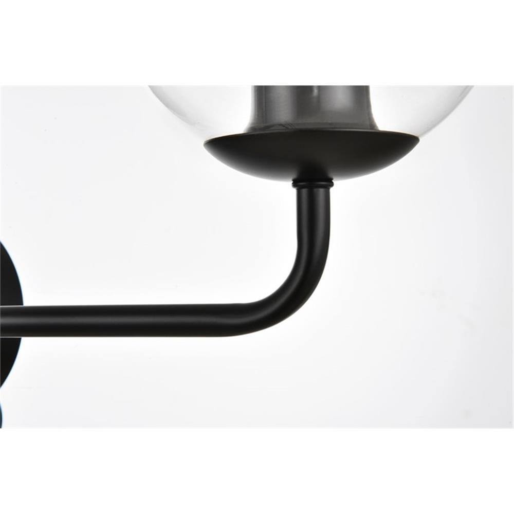 Alt View 5. Living District - Genesis 3-Light Iron and Glass Bath Sconce - Black.