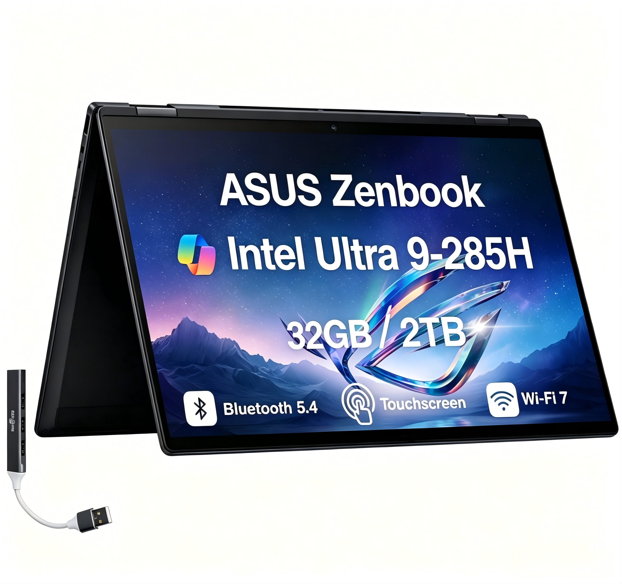 ASUS Zenbook Intel Ultra 9-285H 32GB/2TB  
Bluetooth 5.4  
Touchscreen  
Wi-Fi 7