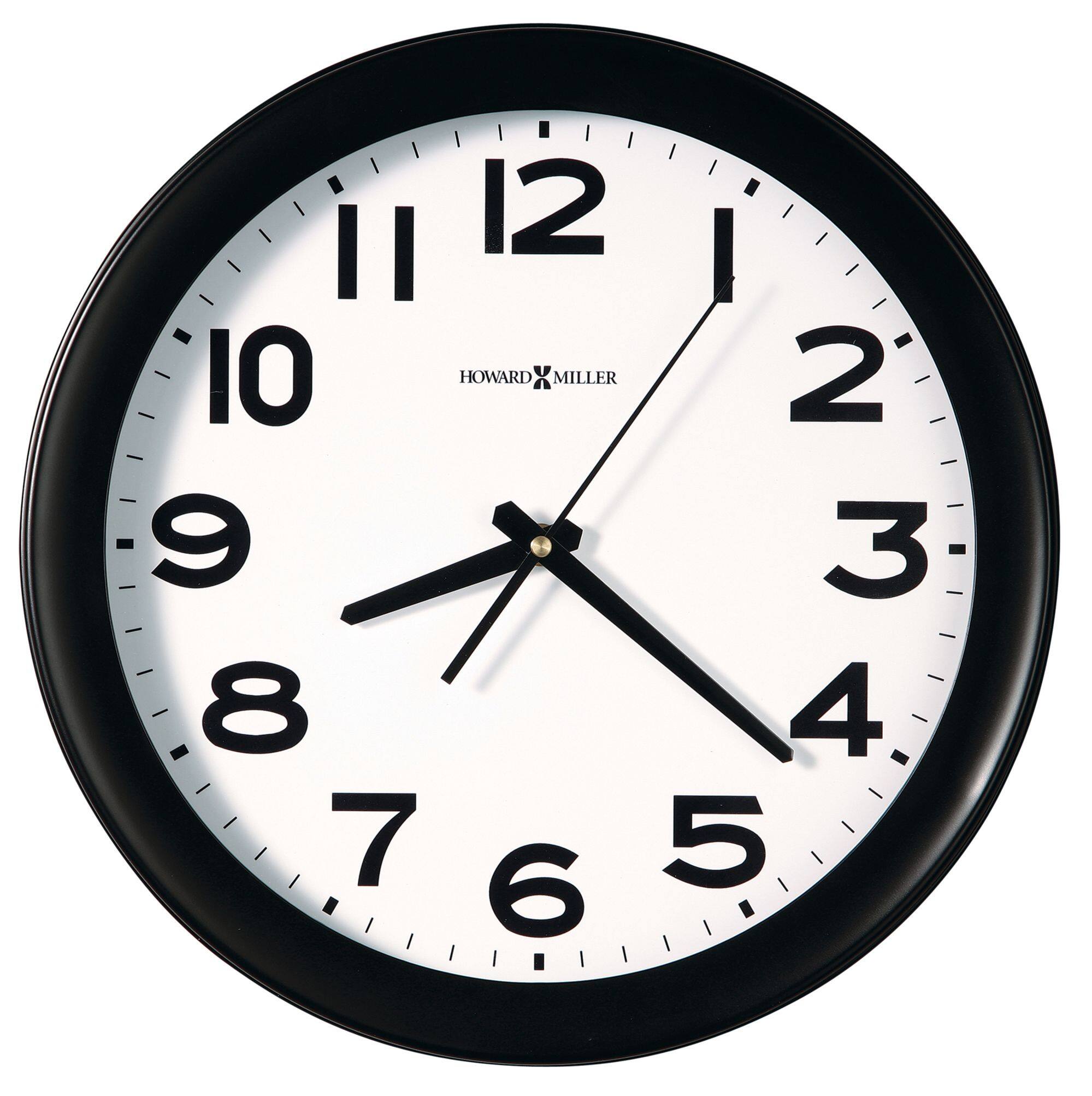 Howard Miller - Kenwick Wall Clock 625485 Black Satin - White