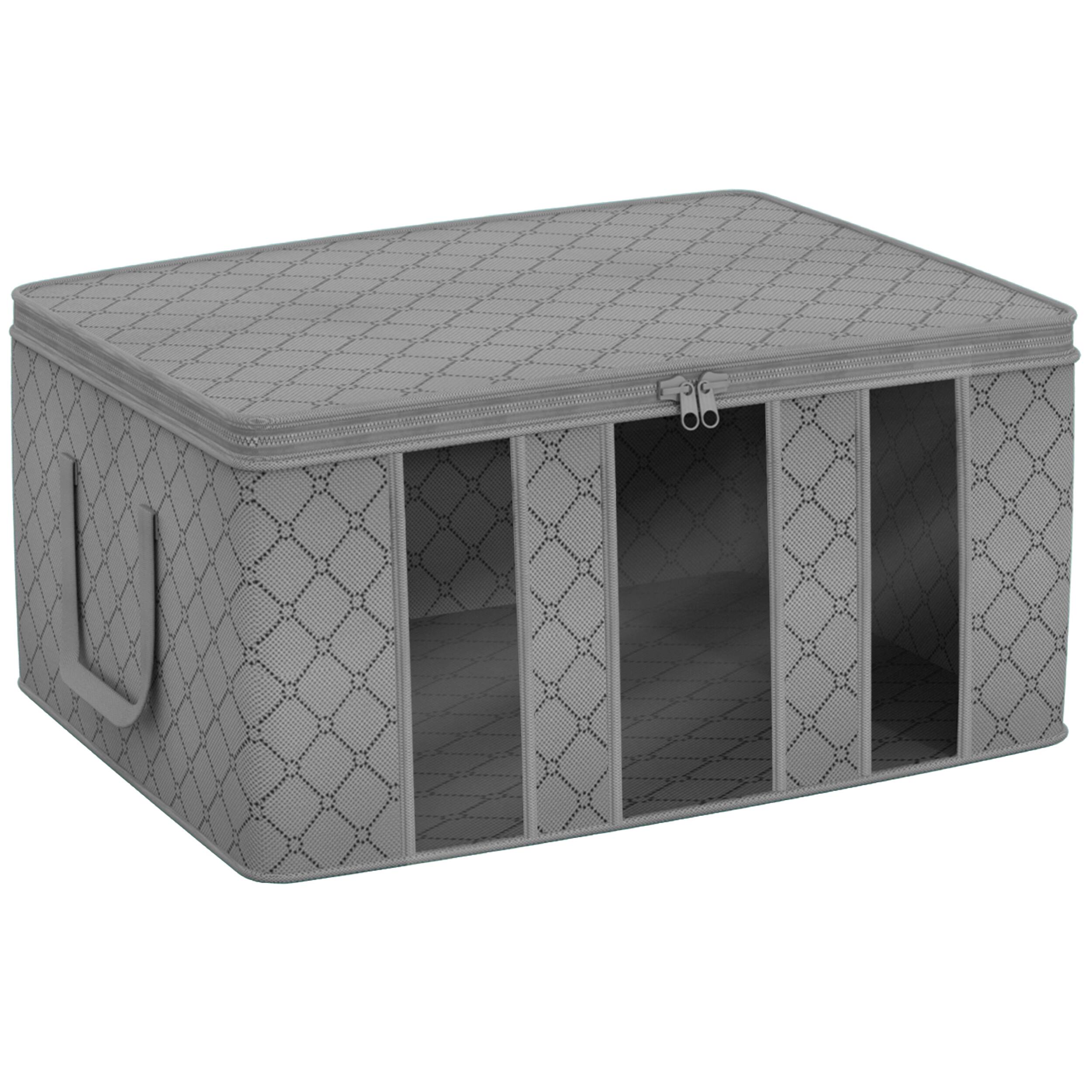 Alt View 5. Sorbus - Sorbus Foldable Storage Bag Organizers, 3 Sections, Great for Clothes, Blankets, Closets, Bedrooms, and More, 2-Pack - Gray.