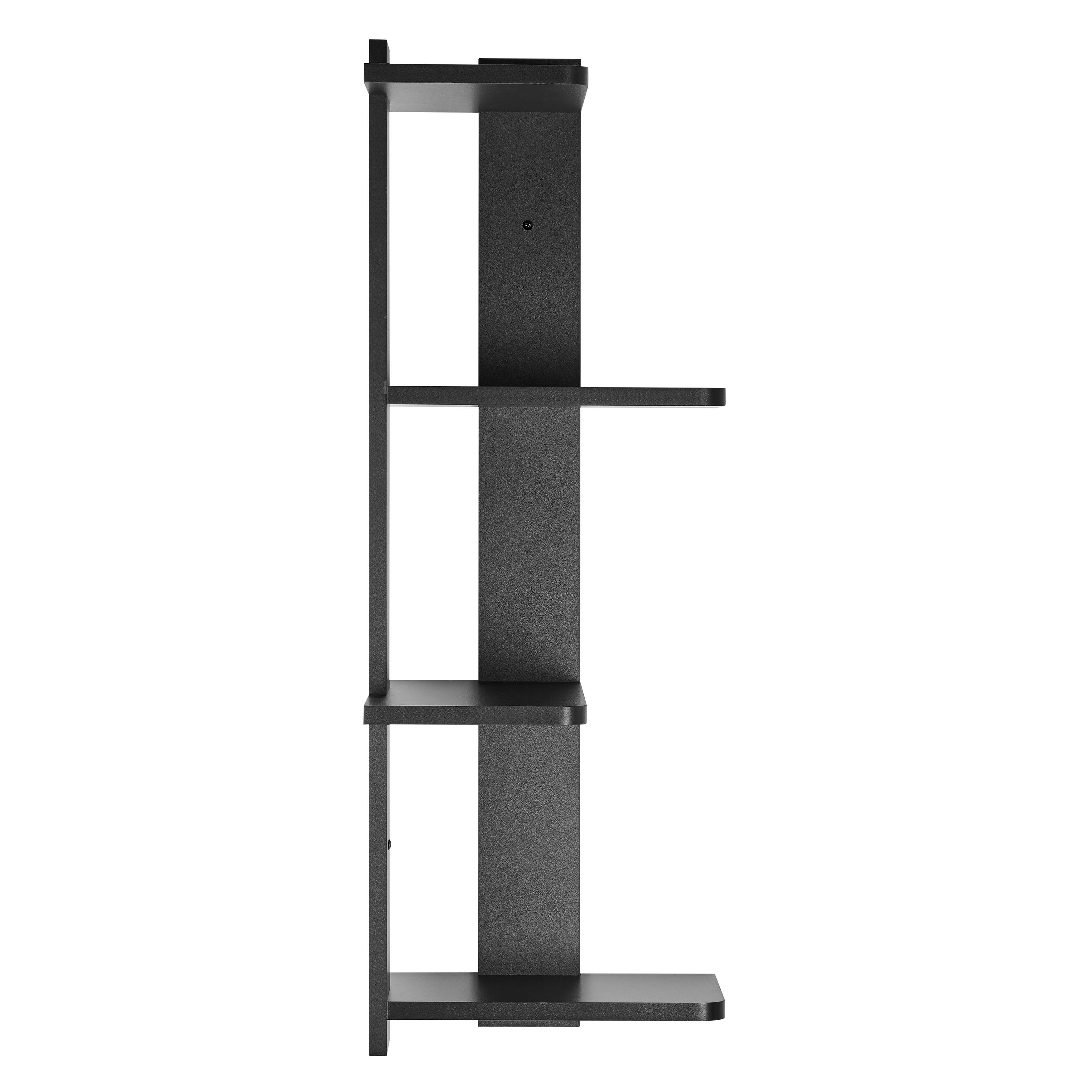 Alt View 10. Danya B - Alvar Corner 4-Tier Floating Ledge Column Wall Shelf - Black - Black.